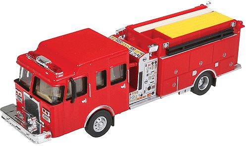 Walthers 949-13800 HO Red Assembled Heavy-Duty Fire Engine SceneMaster
