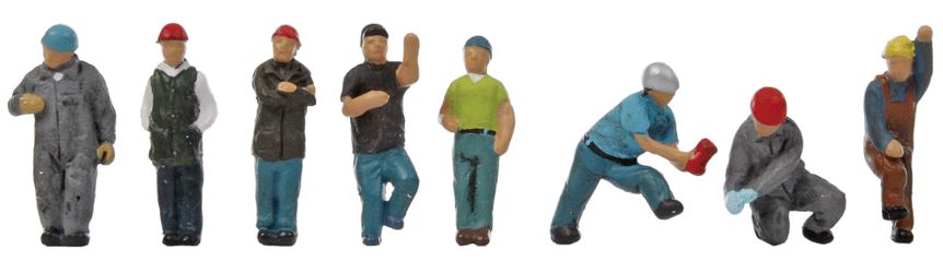 Walthers 949-6019 HO Trans-Load Crew Figures (Set of 8)