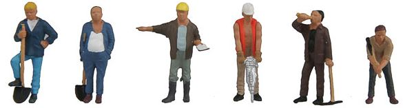 Walthers 949-6022 HO Construction Worker Figures #1 (Set of 8)