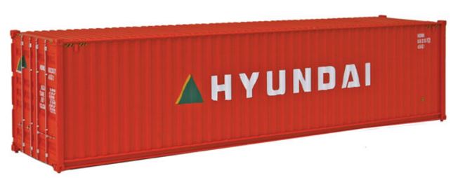 Walthers 949-8253 HO Hyundai - 40' Hi Cube Corrugated Side Container