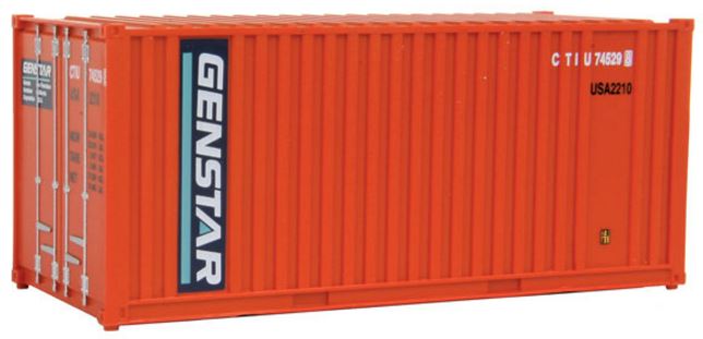 Walthers 949-8003 HO Assembled Genstar 20' Corrugated Container with Flat Panel
