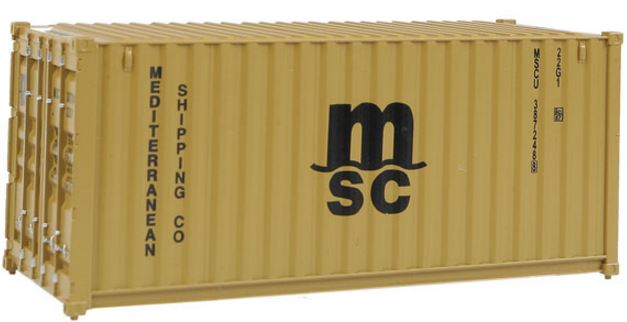Walthers 949-8057 HO 20' Fully Corrugated Container Mediterranean Shipping Co.