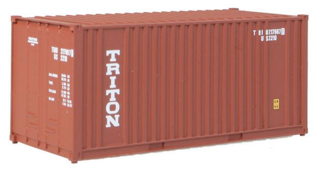Walthers 949-8004 HO Triton 20' Corrugated Container with Flat Panel