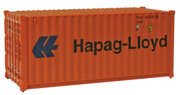 Walthers 949-8055 HO Assembled Hapag-Lloyd 20' Corrugated Container