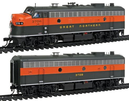 Walthers 920-47706 HO Great Northern EMD F7A-B Set Standard DC #370A, 372B