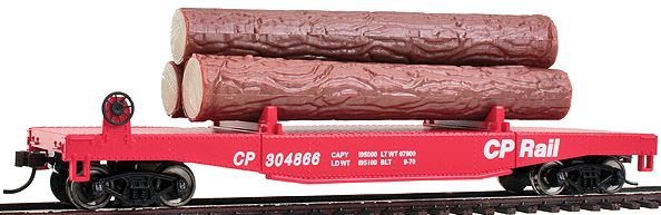 Walthers 931-1771 HO CP Log Dump Car with 3 Logs #304866 - Ready to Run