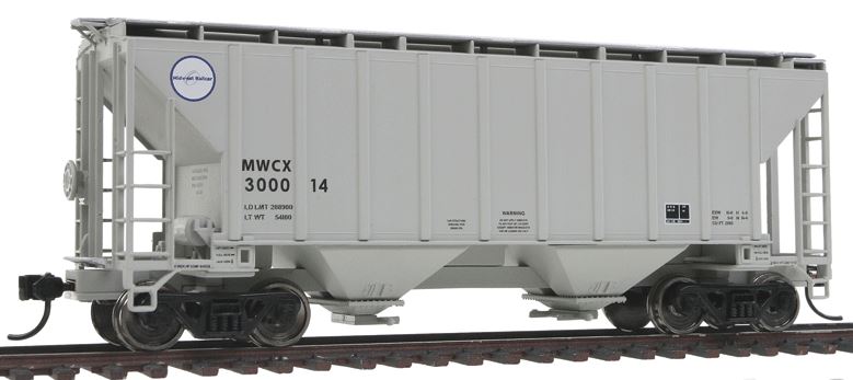 Walthers 910-7119 HO MWCX 37' 2980 Cubic-Foot 2-Bay Covered Hopper #300014