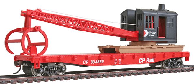 Walthers 931-1781 HO Canadian Pacific Flatcar with Logging Crane #304860