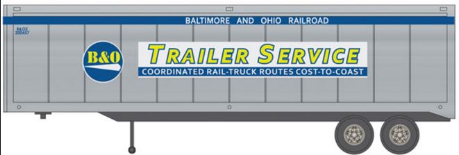 Walthers 949-2315 HO Baltimore & Ohio 40' Trailer (Pack of 2)