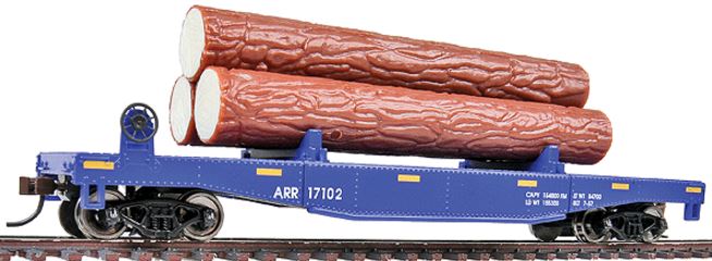 Walthers 931-1770 HO Alaska Railroad Log Dump Car w/3 Logs #17102 - Ready to Run