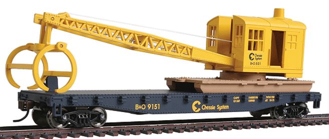 Walthers 931-1782 HO Chessie System/B&O Log Crane Car #9151