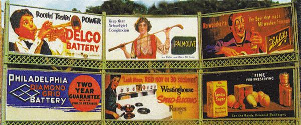 Bar Mills 0035 HO 1920s-40s Double-Stacked Wrappable Billboards Kit