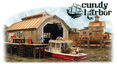Bar Mills 1740 HO Boat House at Cundy Harbor Laser-Cut Wood Kit