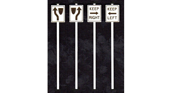 Tichy 2067 O Keep Left & Right Signs (Pack of 8)
