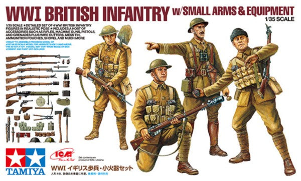 Tamiya 32409 32409, WWI British Infantry, w/Sm Arms & Equip,ICM