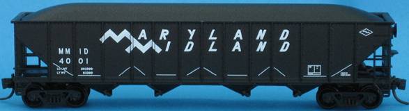 Trainworx Inc 2441-04 N Maryland Mid100T Quad Hopper #4009