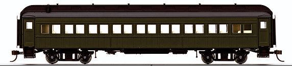 Rivarossi HR4084 HO Unlettered, Painted Pullman 60' Heavyweight Coach Green