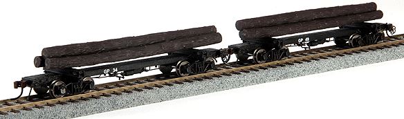 Rivarossi HR6210 HO Georgia Pacific Skeleton Log Car #34, 49 (Set of 2)