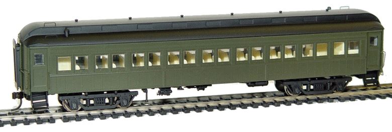 Rivarossi HR4205 HO Painted/Unlettered 60' Heavyweight Coach Car