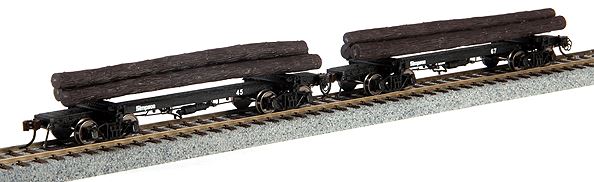 Rivarossi HR6212 HO Simpson Timber Skeleton Log Car #45, 67 (Set of 2)