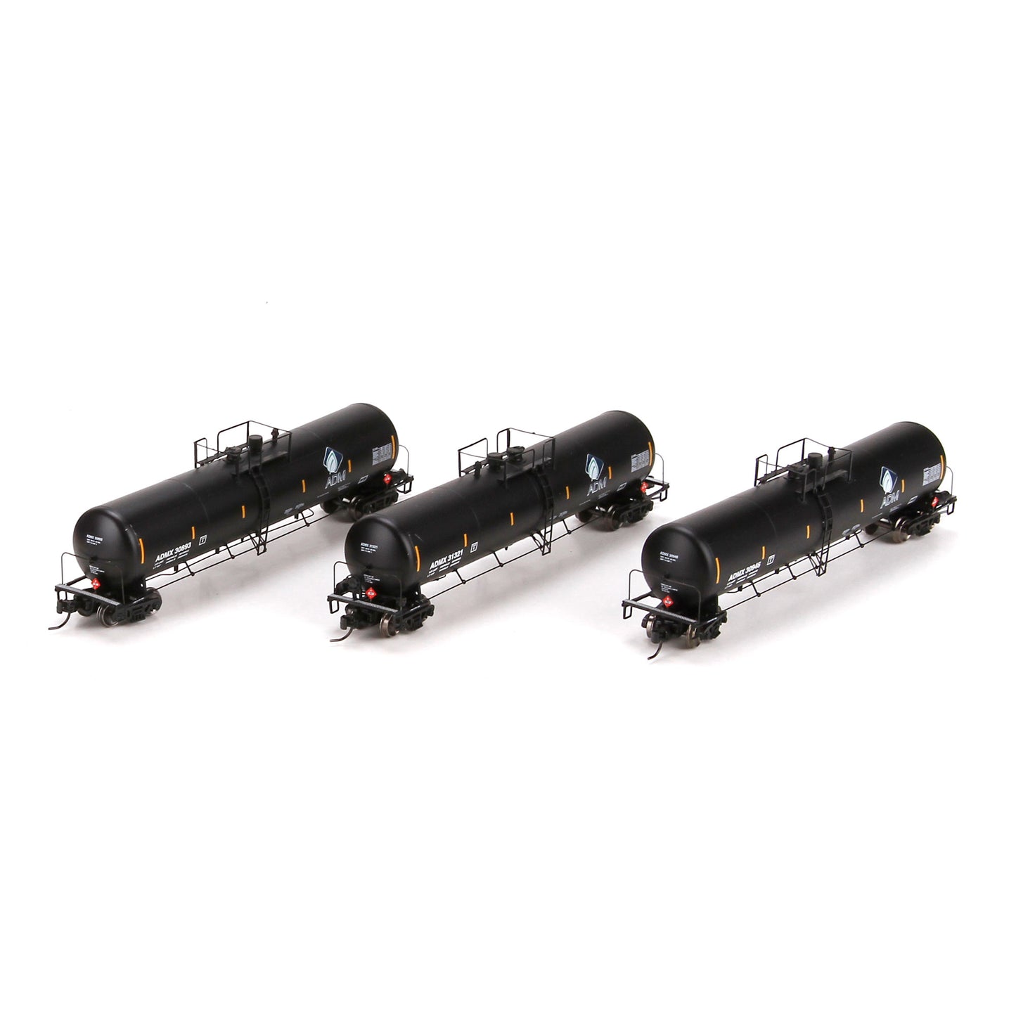 Athearn 24386 N Scale ADM 30,000-Gallon Ethanol Tank Leaf #1 (Set of 3)