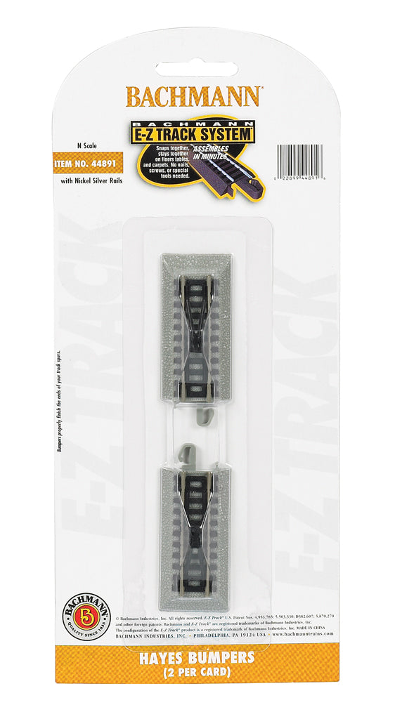 Bachmann 44891 N Nickel Silver E-Z Track Hayes Bumpers (Pack of 2)