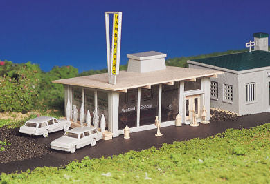 Bachmann 45434 HO Plasticville Drive-In Hamburger Stand Kit