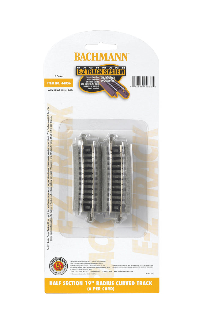 Bachmann 44856 N Half Section 19" Radius Curved E-Z Track