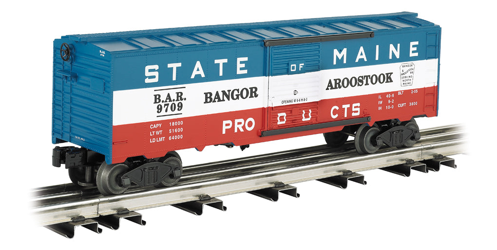 Williams 47049 O Bangor & Aroostook 40' 3-Rail Steel Boxcar #9709