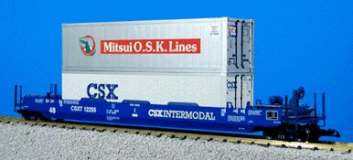 USA Trains 17130 G CSX Gunderson Husky Stack with 2 Containers #2- Metal Wheels