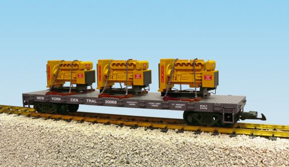 USA Trains 17503 G New York Central Bulkhead Flatcar with 3 Generator Load