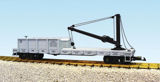 USA Trains 1800 G Maintenance of Way Operating Derrick Car - Metal Wheels