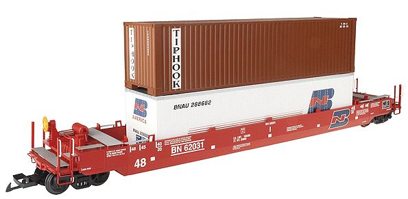 USA Trains R17107 G BN Gunderson Husky Stack with Containers #2 (Set of 3)