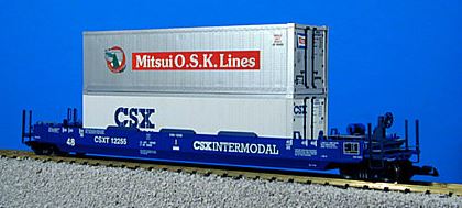 USA Trains 17129 G Scale CSX Gunderson Husky Stack #12256 w/ 2 Containers