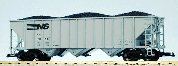 USA Trains 14006 G Norfolk Southern 70-Ton 3-Bay Hopper #120637 (Metal Wheels)