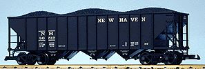 USA Trains 14010 G New Haven 70-Ton 3-Bay Coal Hopper with Coal Load