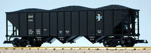 USA Trains 14012 G Boston & Maine 70-Ton 3-Bay Coal Hopper with Coal Load