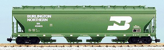 USA Trains R14110 G Gauge BN 4 Bay Center Flow Hopper #455832 (Metal Wheels)