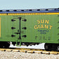 USA Trains R16306 G Sun Giant Wood Refrigerator Car with Trussrod Underframe