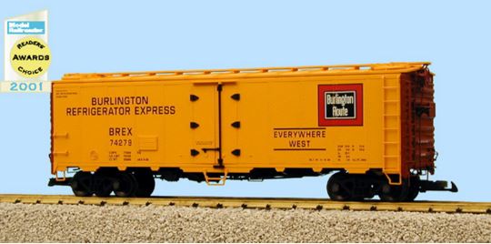 USA Trains 16509 G Burlington Route 40' Refrigerator Car #74279
