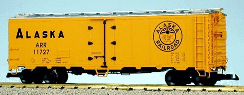 USA Trains R16512 G Alaska Yellow 40' Refrigerator Car #11727 - Metal Wheels