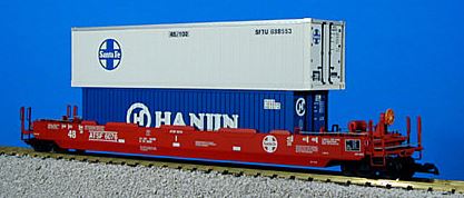 USA Trains R17111 G ATSF Gunderson Husky Stack with Containers #2 (Set of 3)