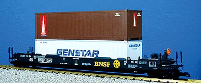 USA Trains R17123 G Scale BNSF Gunderson Husky Stack Car w/ Containers#12030