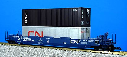 USA Trains 17126 CN Gunderson Husky Stack with 2 Containers - Metal Wheels