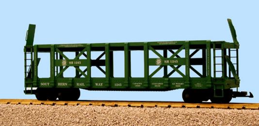 USA Trains 17228 G Southern Double-Deck Auto Rack Green - Metal Wheels
