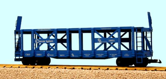 USA Trains 17229 G Chesapeake & Ohio Double-Deck Auto Rack #19651 Blue