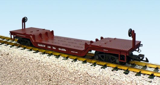 USA Trains 17336 G Denver & Rio Grande Western Depressed Center Flatcar - 2 pack
