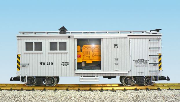 USA Trains 18500 G Scale Maintenance of Way Power & Light Car with Sound #210