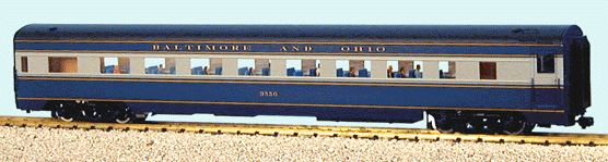 USA Trains 31041 G B&O Capital Limited Corrugated Aluminum Coach Lighted #3550