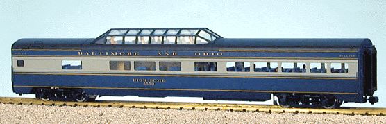 USA Trains R31046 G Gauge Baltimore & Ohio Aluminum Vista Dome Car #5551